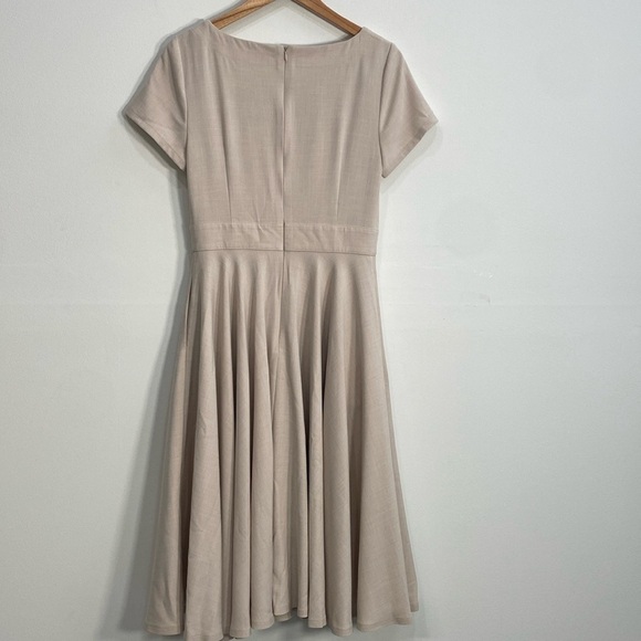 Xiaolizi Fit & Flare Modest Dress Retro Style  Short sleeve Neutral Small - Picture 5 of 11